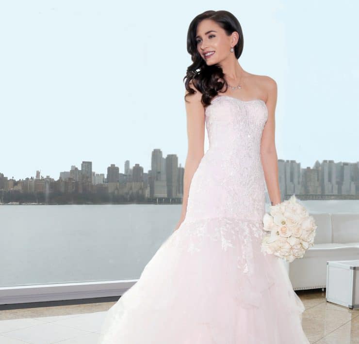 Gown: Oleg Cassini (CWG737, $1358), Ariston Flowers
