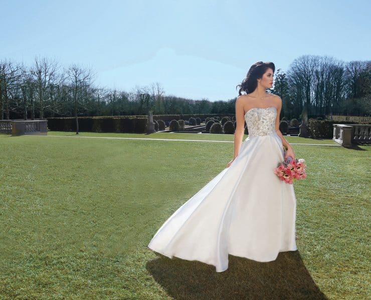 Gown: Oleg Cassini at David's Bridal (CWG791, $1,158), Ariston Flowers, Jewelry-KVO Collections