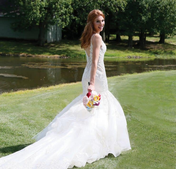 Gown: Eve of Milady (1580) Forever Brooch Bouquets.