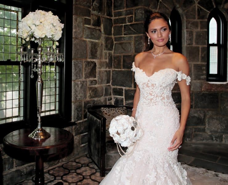 Gown: Eve of Milady (4367). Forever Brooch Bouquets