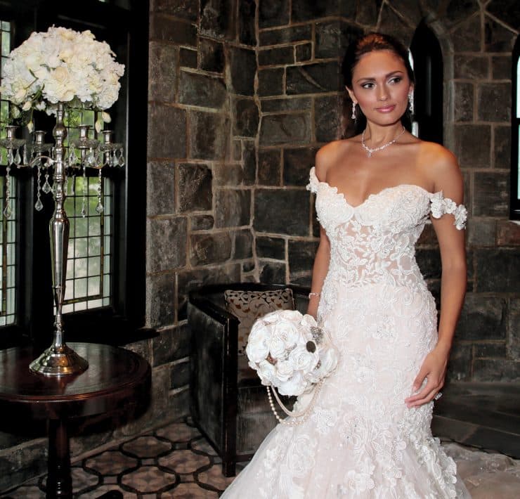Gown: Eve of Milady (4367). Forever Brooch Bouquets