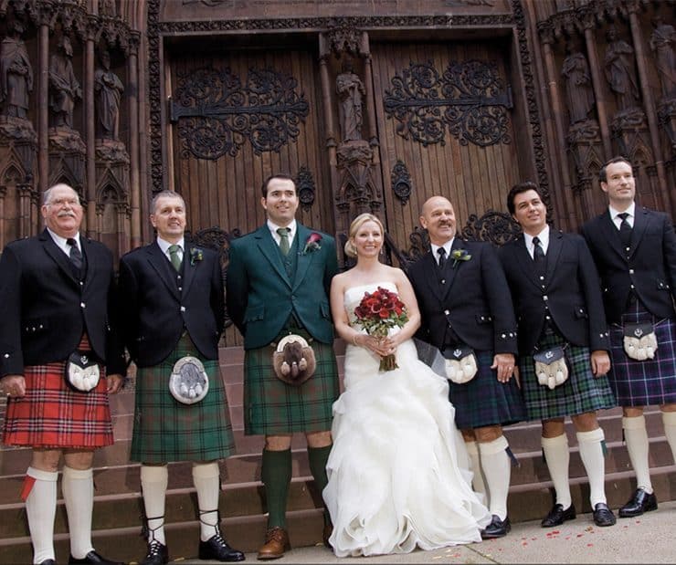 Taryn & Neil, at their wedding in Edinburgh, Scotland, at the Cathedral of St. Giles just after their ceremony. Photos: Coca Vogel, mother of the bride