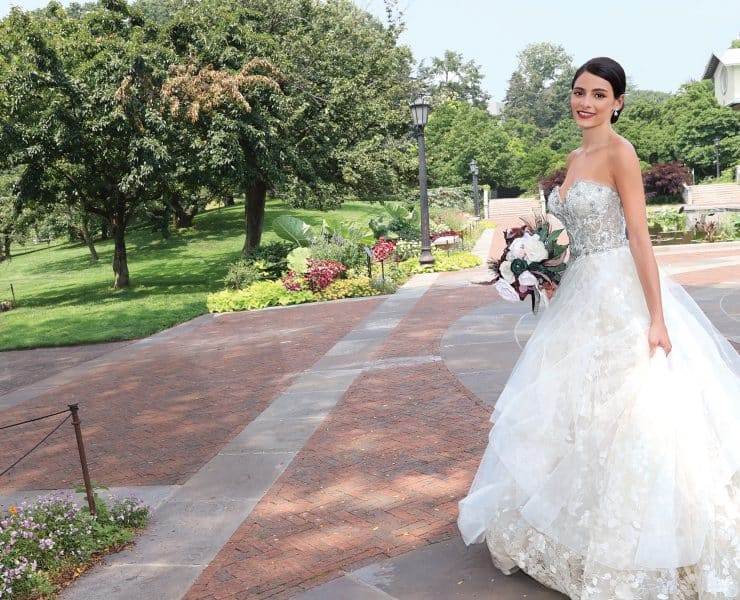 Bridal Gown: Eve of Milady (4368), Bouquet: Forever Brooch Bouquets.