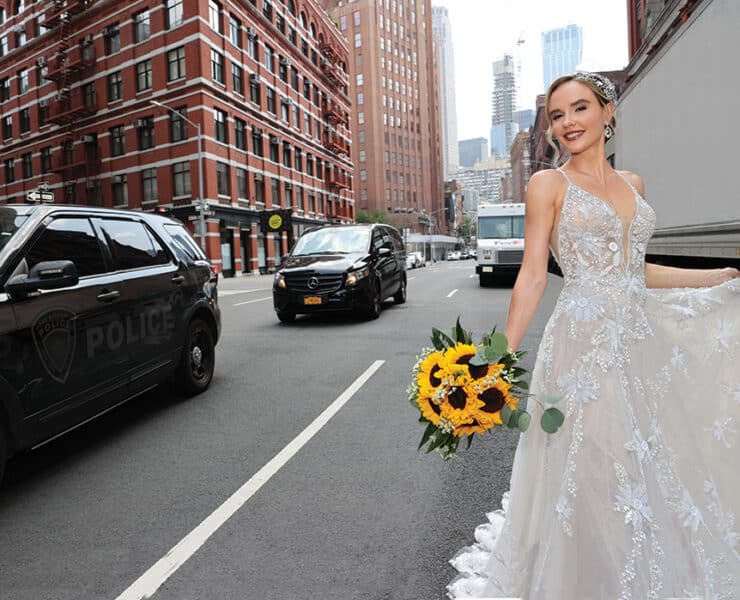 Gown: Dream Couture by Laura (Aspen). Henry's Florist